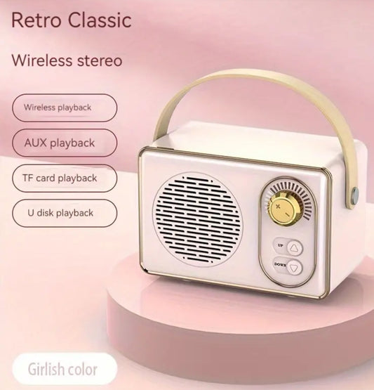 Pink Retro Mini Portable Wireless Speakers