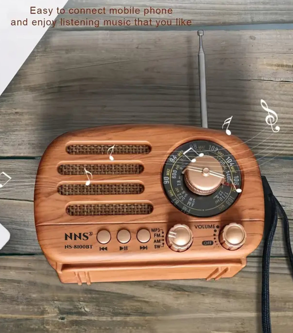 Haut-parleur radio portable (marron clair)