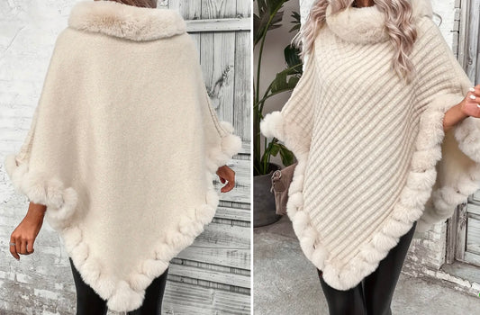 Cream Faux Fur Shawl