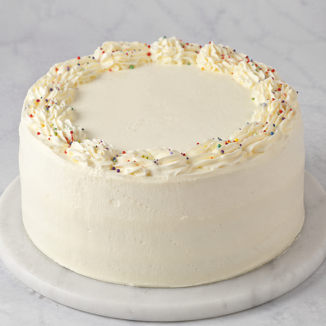 6 inch Iced Plant-Based Vanilla Cake (GF, V, EF, DF) - DOUBLE Layer