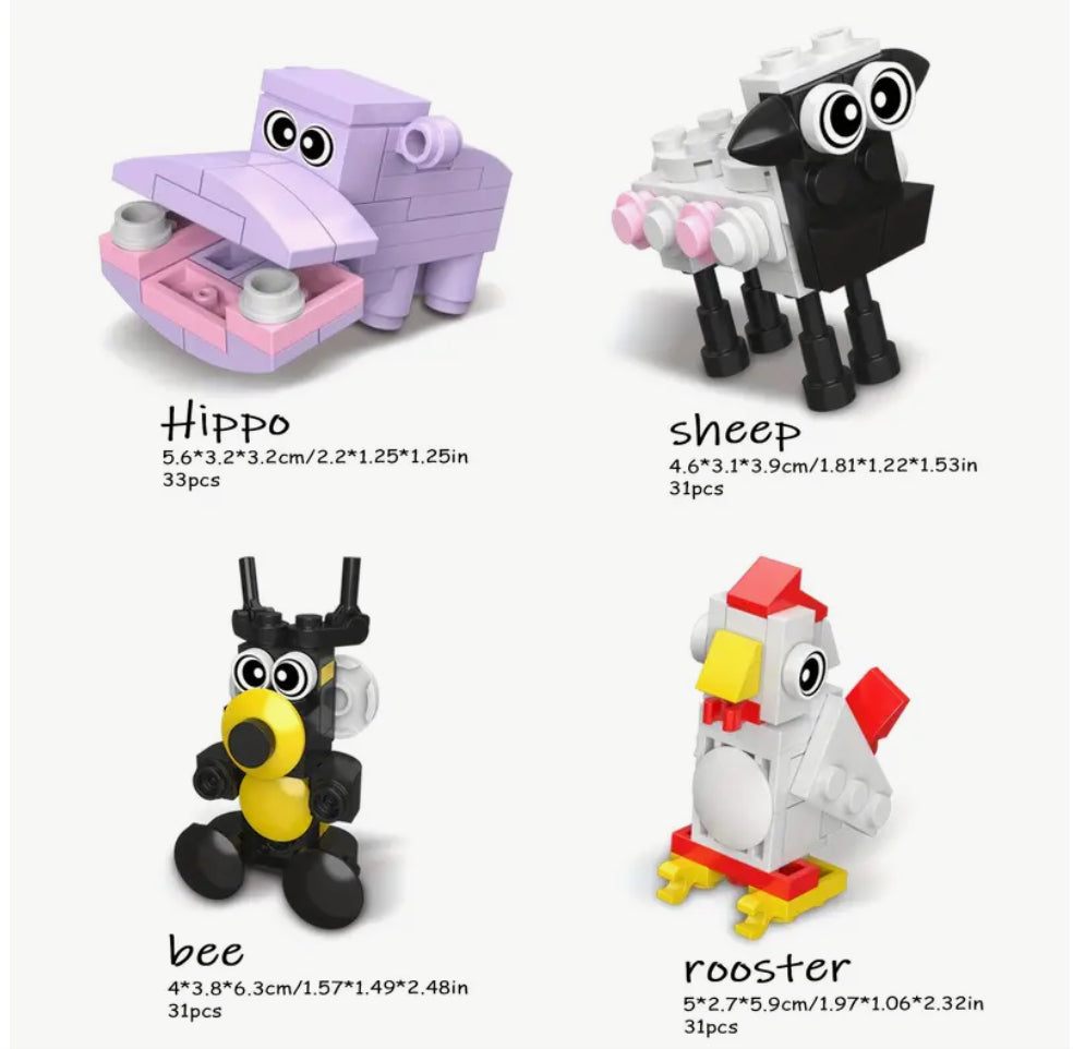 Blocs de construction animaux pour bas de Noël