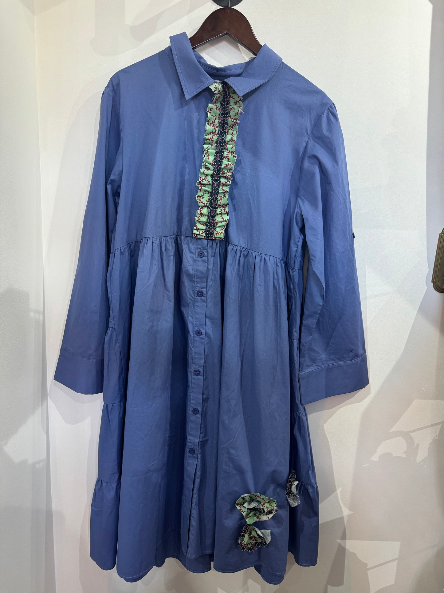 Kazz x Liberty Rose Cotton Blue Shirt Dresses