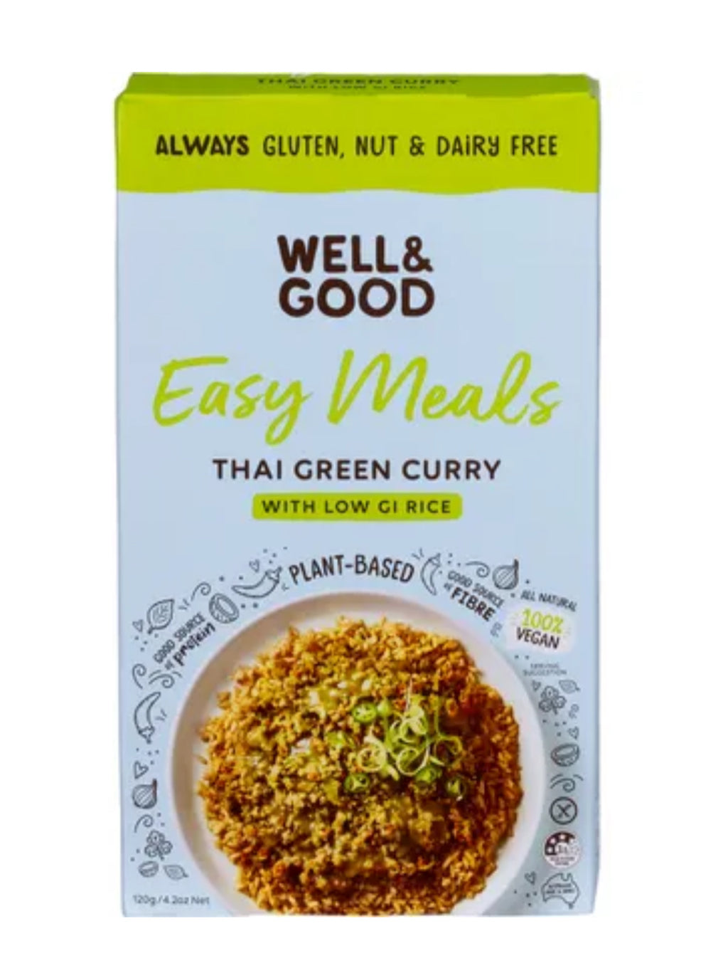 Curry vert thaï avec riz à faible IG 120 g