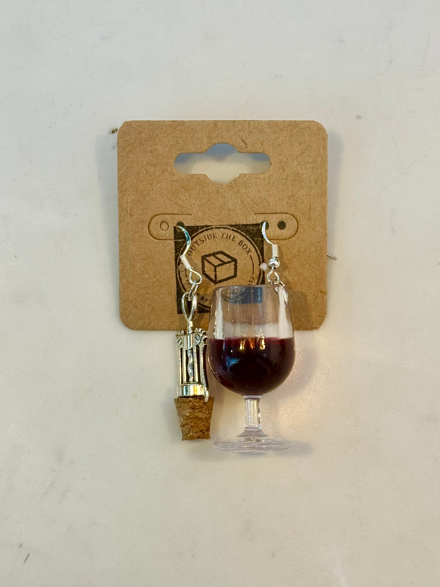 Wine Glass and Bottle Opener sterling silver earrings