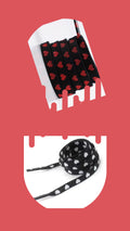 Coeurs (blancs ou rouges) sur lacets noirs