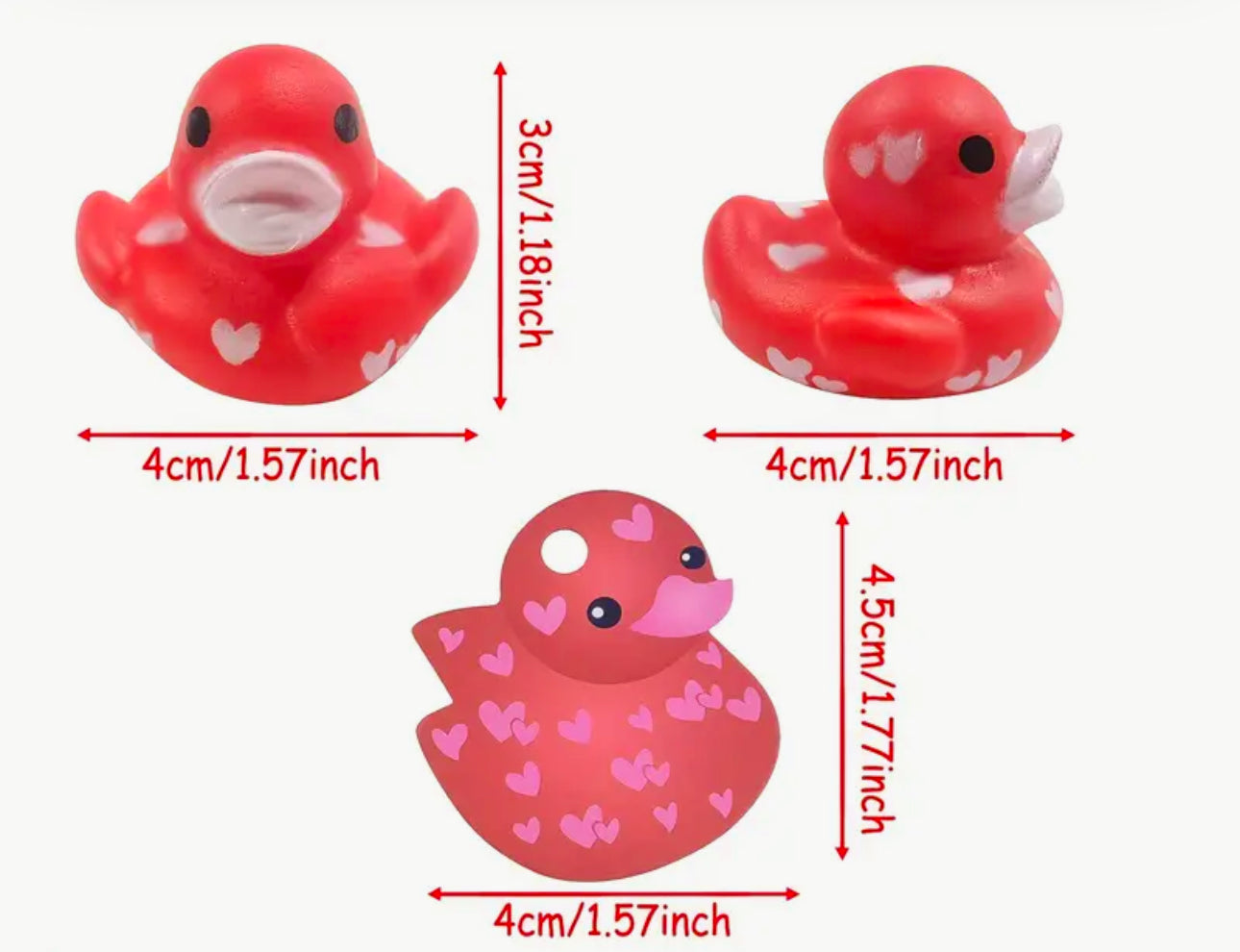 Rubber ducks with hearts