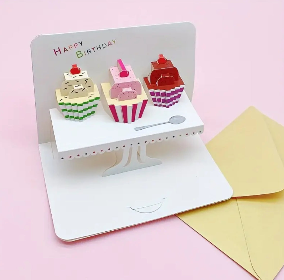 Carte de vœux pop-up 3D - Cupcakes d'anniversaire