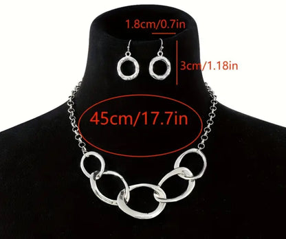 Modern earring necklace set