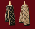Écharpe en tricot rhombique marron et noir