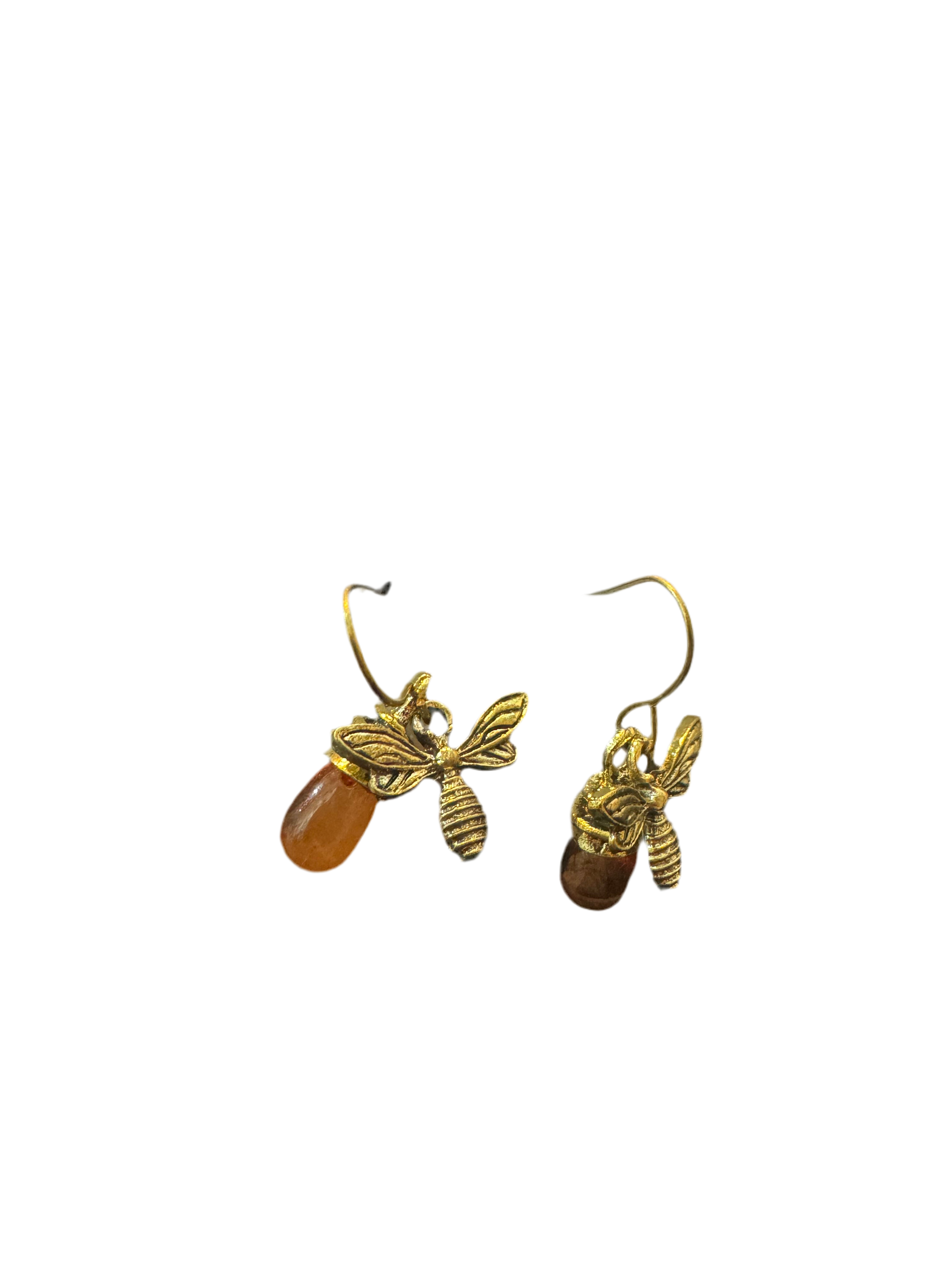 Bee and drop of honey earrings