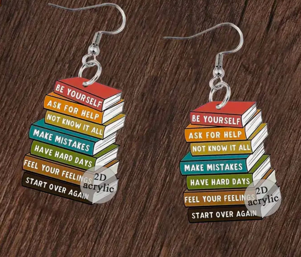 Boucles d'oreilles Pile de livres