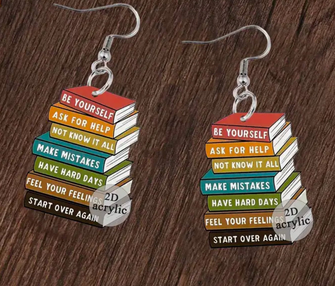 Boucles d'oreilles Pile de livres