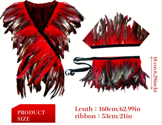 Feather shawl single row