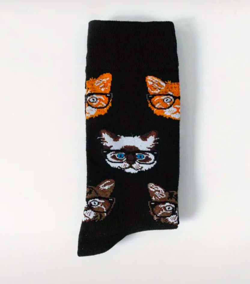 Chaussettes Chats avec Lunettes