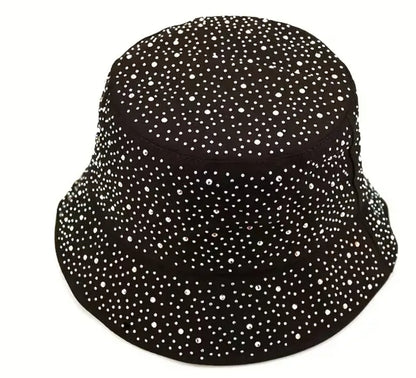 Diamonte cotton hat ( pink or black)