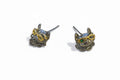 Bulldog dog with glasses and chain Stud Earings