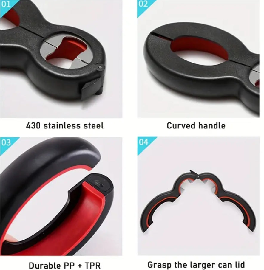 Ouvre-bocal/paquet/boîte 6 en 1