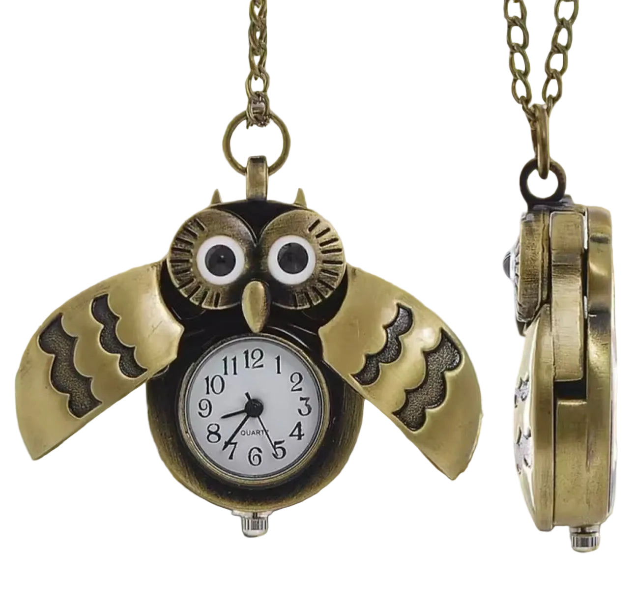 Owl watch necklace