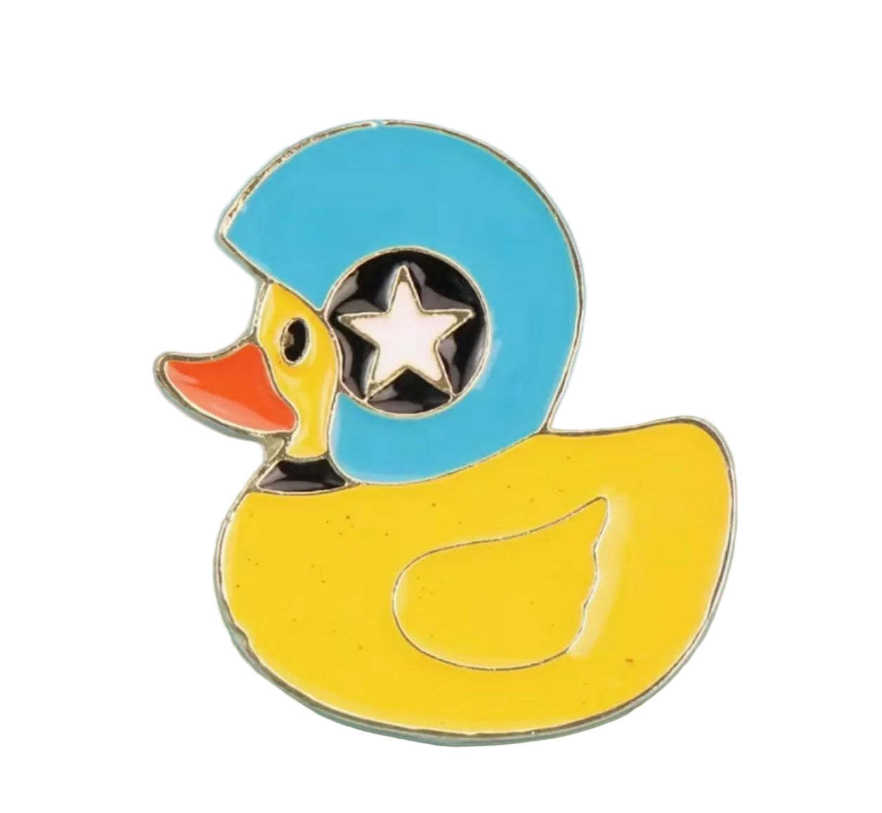 Duck with Helmet Brooch