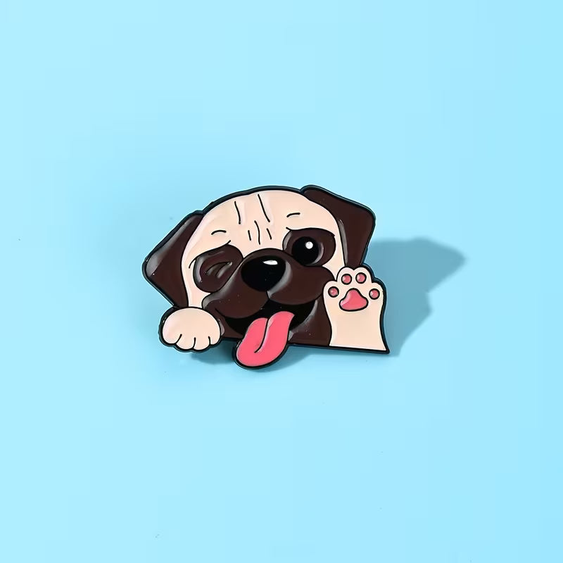 Peeking Pug Pin