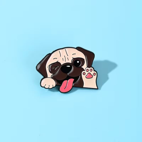 Peeking Pug Pin