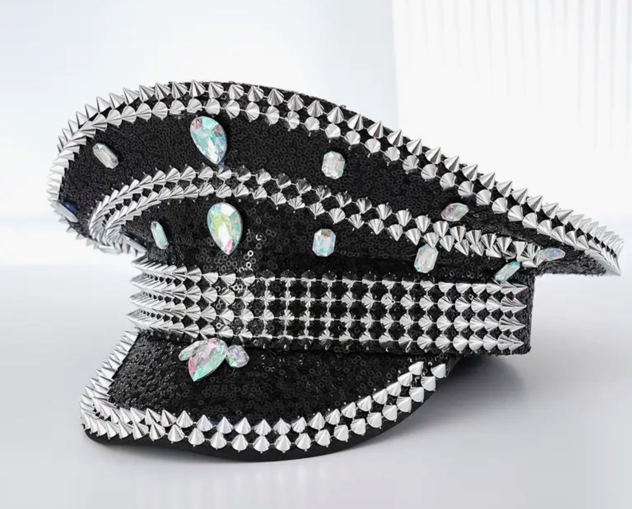 Black sequin hat