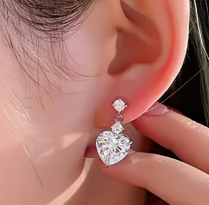 Zirconia heart stud  earnings