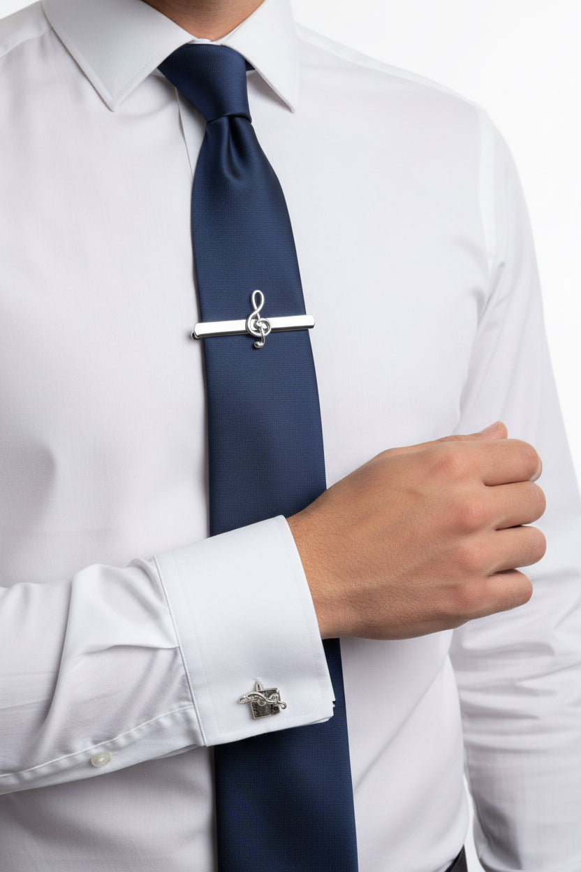 Musical Note Tie Clip and Cuff Link