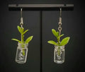 Plant in vase earrings