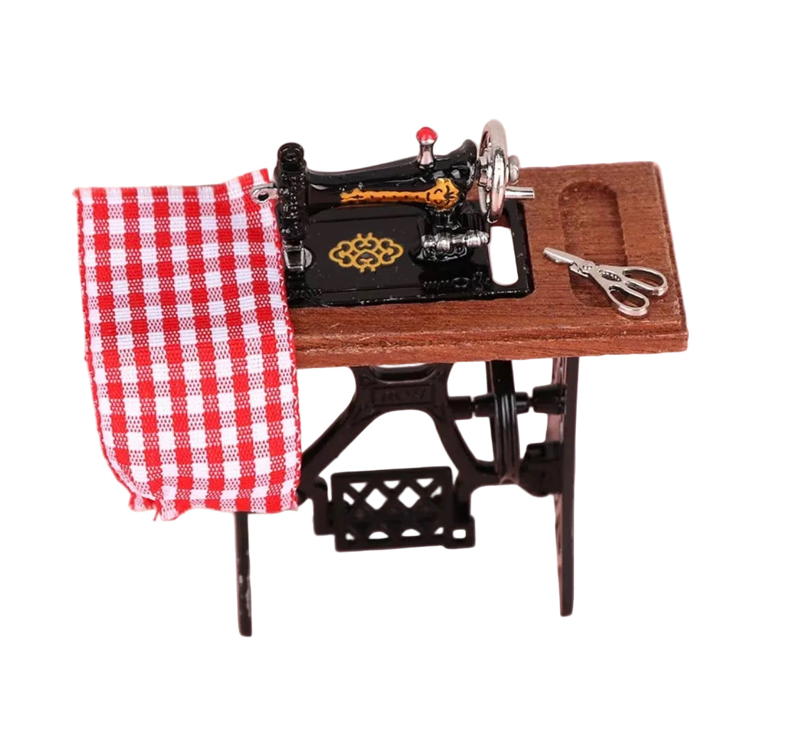 Vintage Sewing Machine with Table Miniature