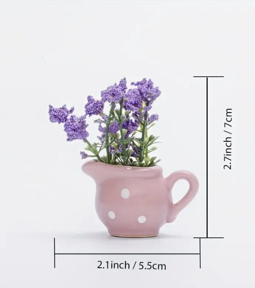 Aimant de réfrigérateur en forme de pichet en céramique avec fleurs