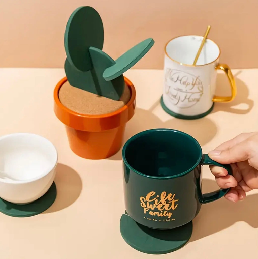 Dessous de verre Cactus vert foncé (lot de 6)