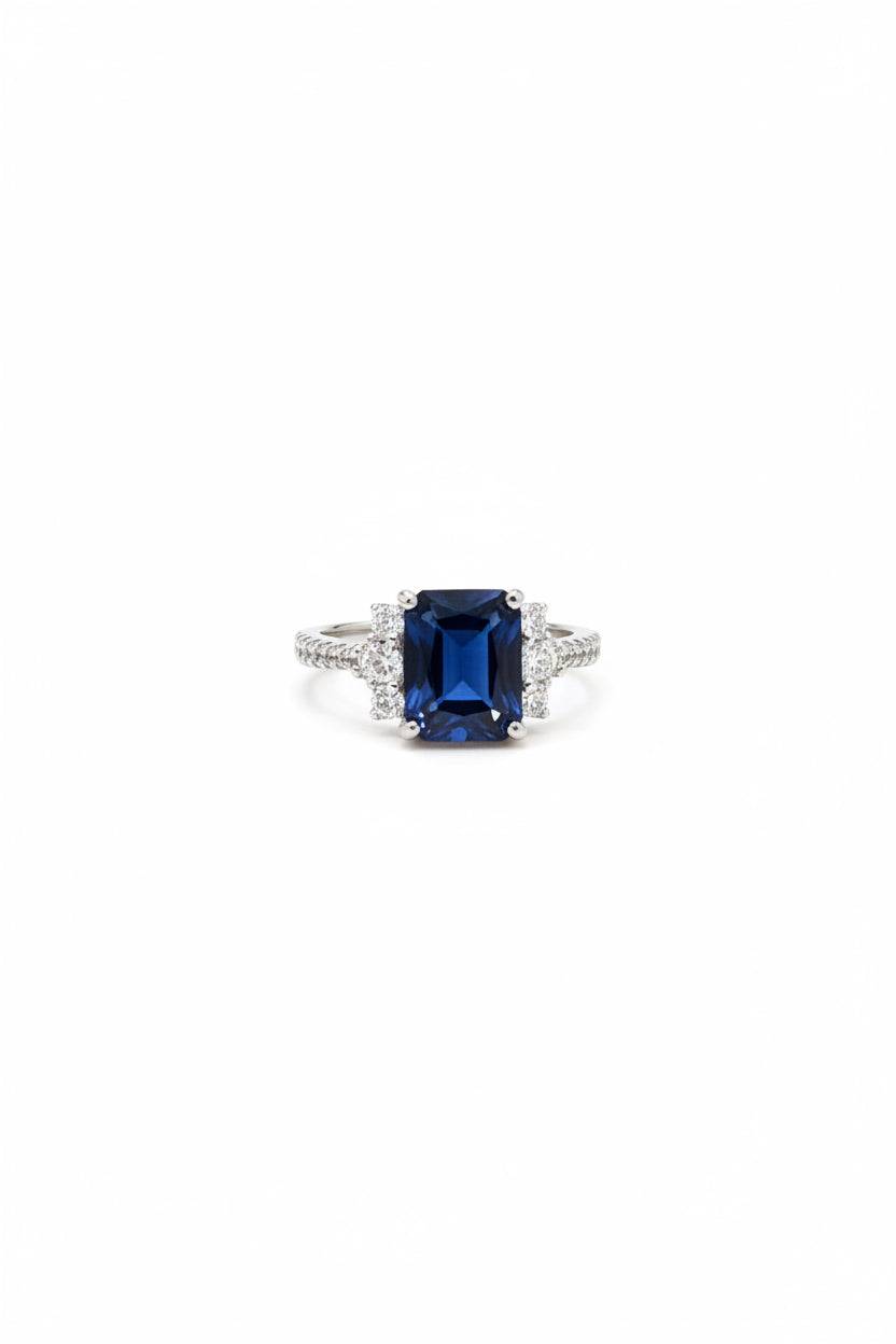 Blue Zirconia Sterling Silver Ring