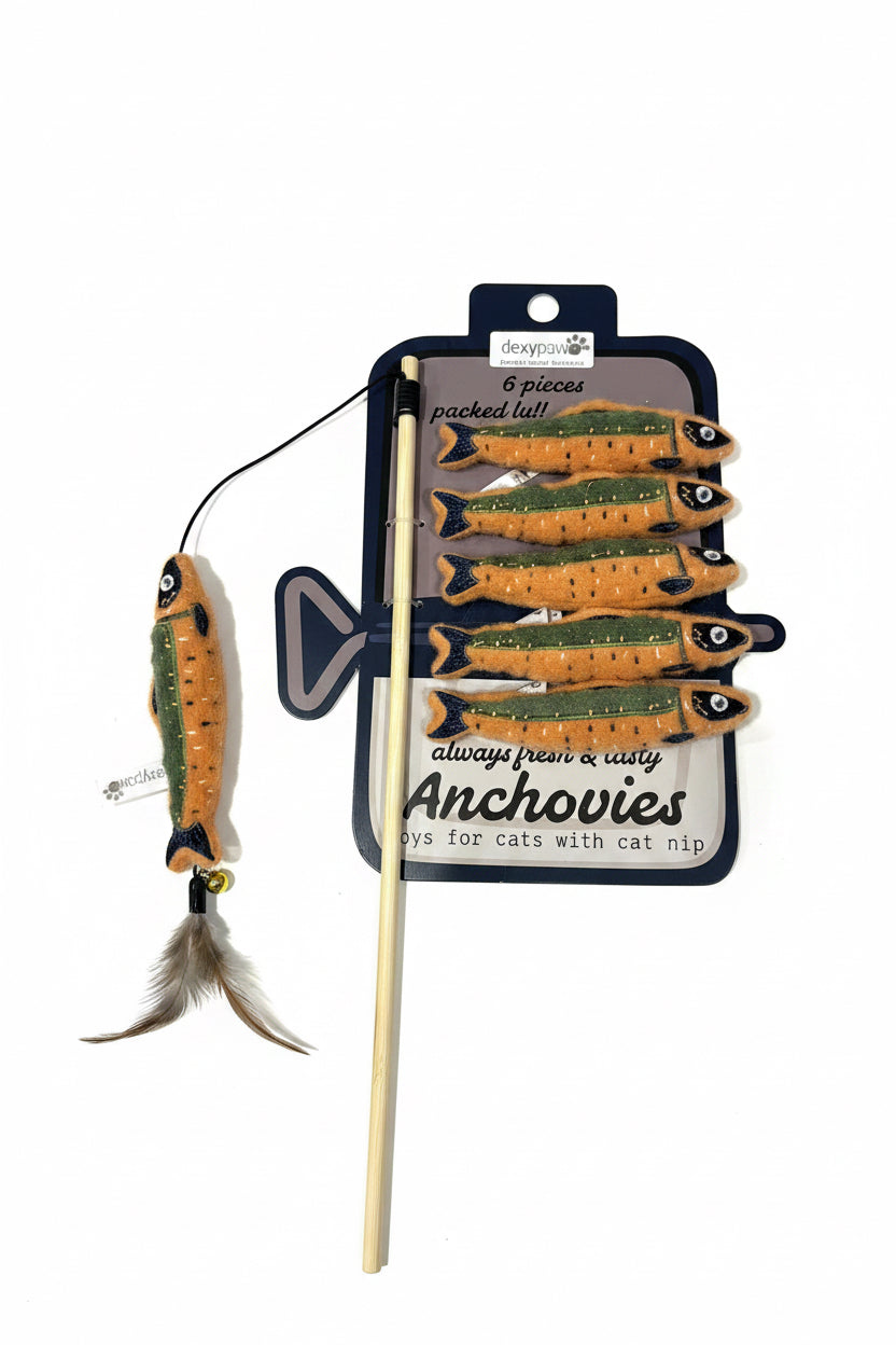 Sardines Wand Cat Toy (With Catnip)