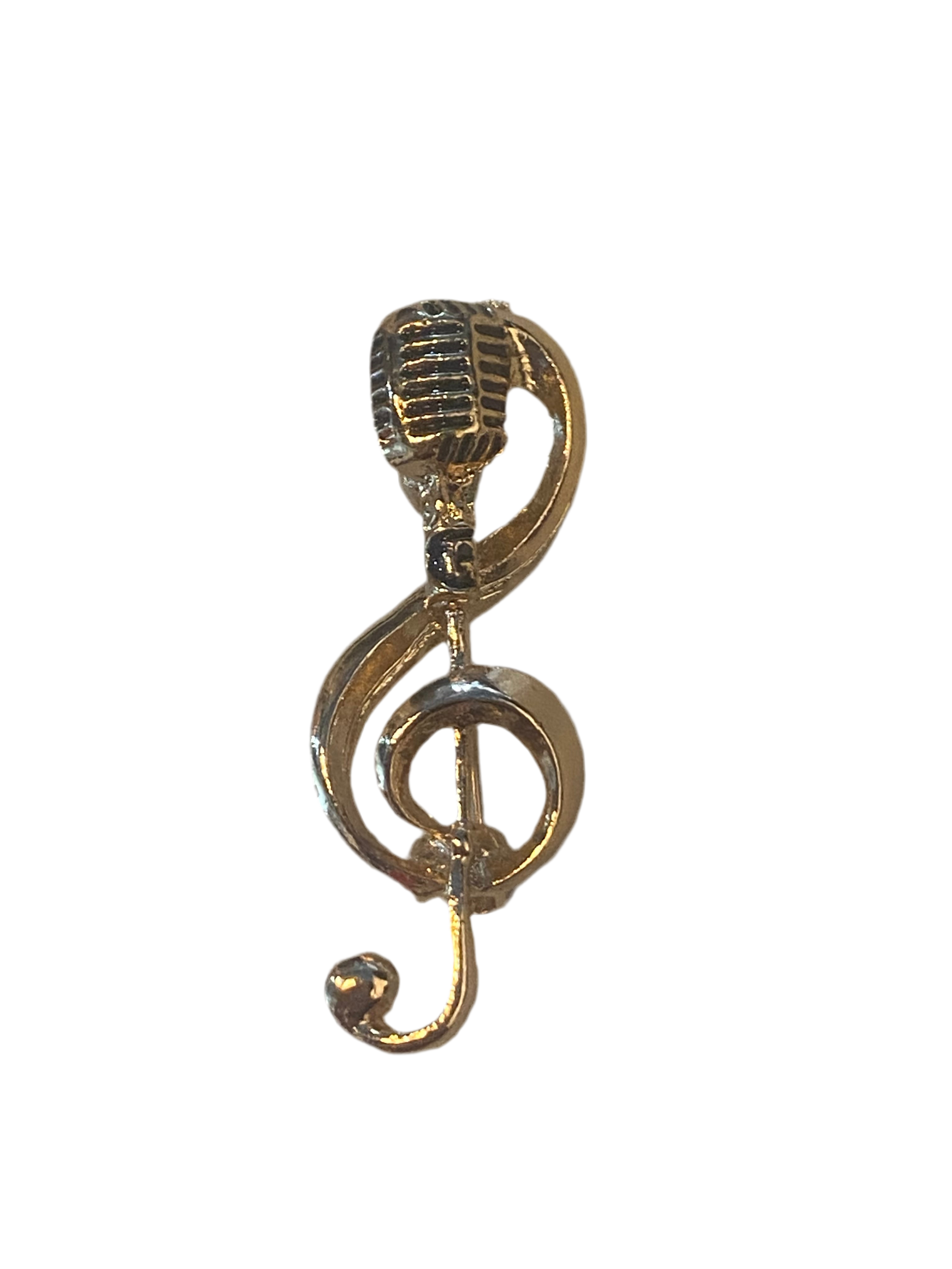 Music Note Microphone Brooch