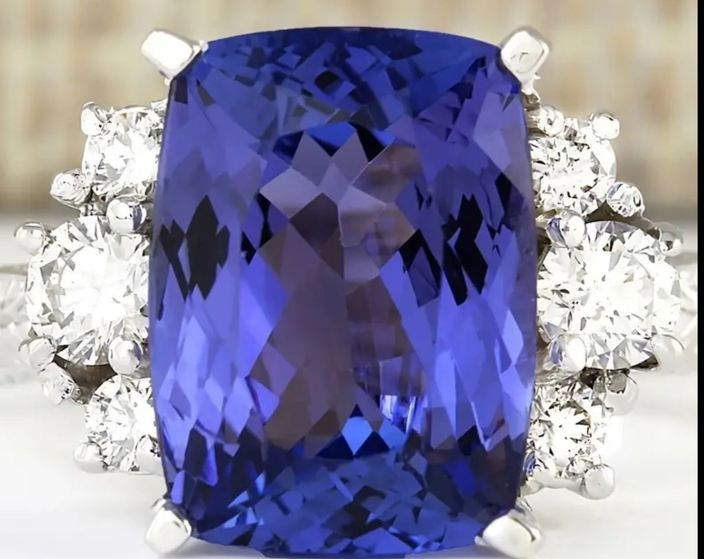 Bague en zircone bleue