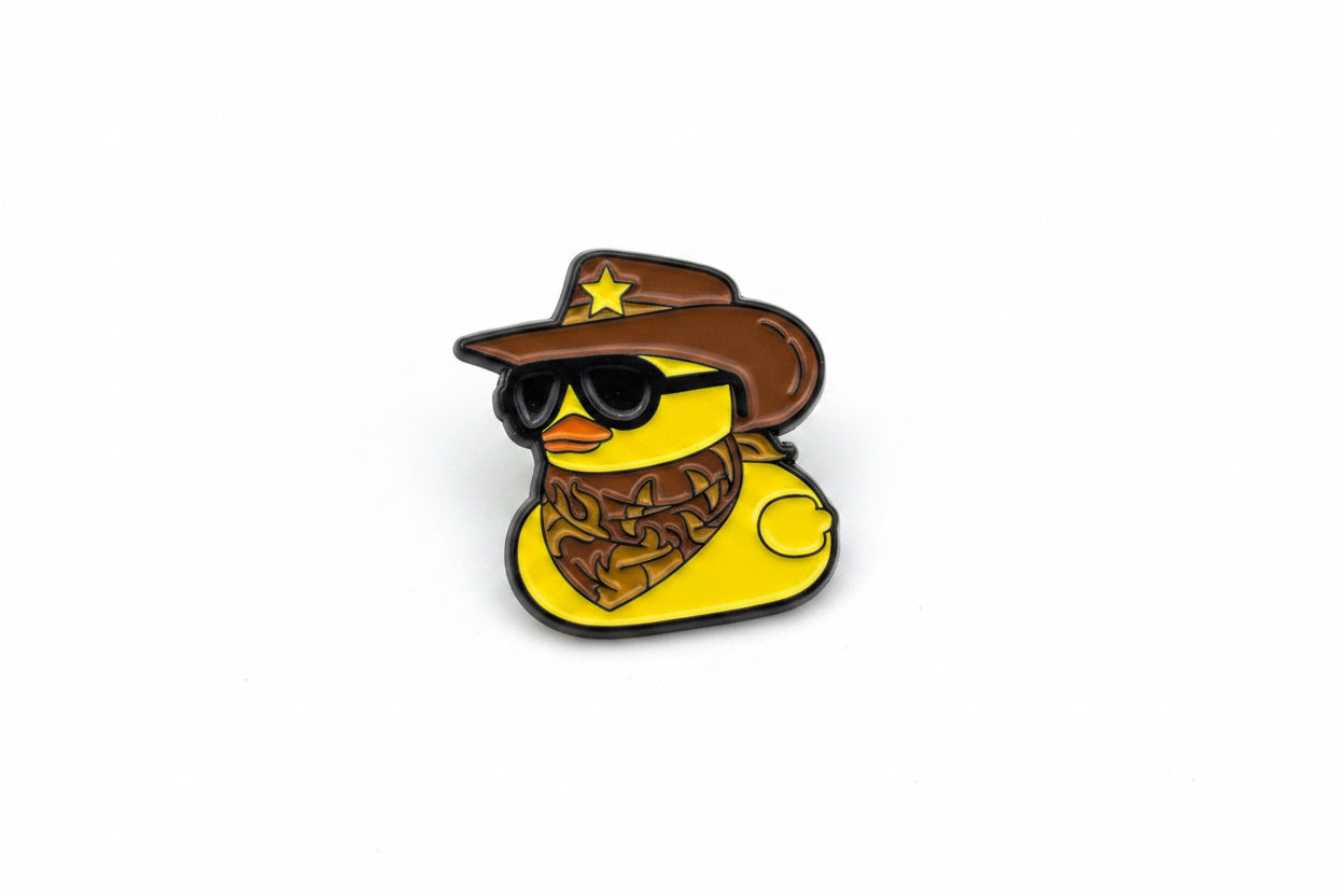 Cowboy Rubber Duck Brooch with bandana