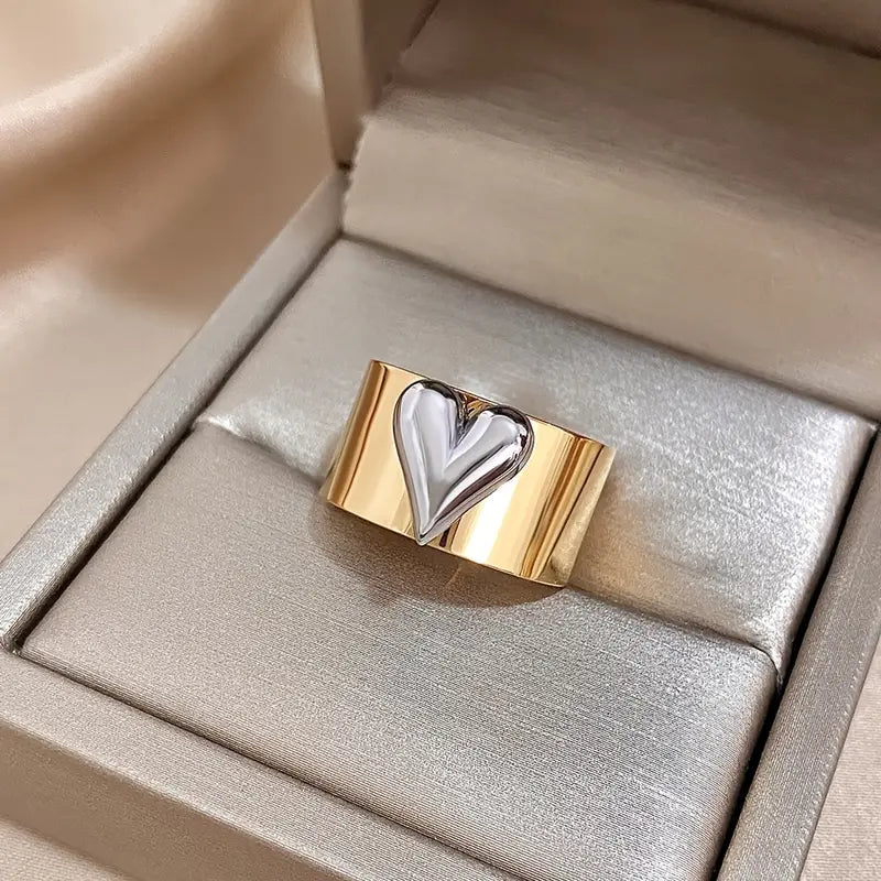 Dual-Tone Heart Ring