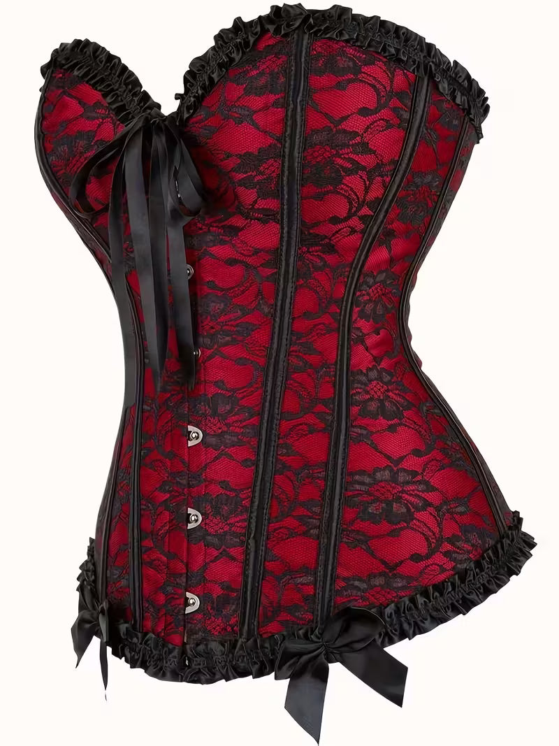 Vintage Lace Corset Top – Backless Cinched Waist