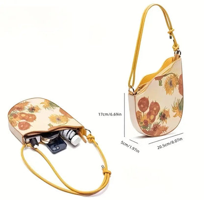 Autumn flowers shoulder handbag