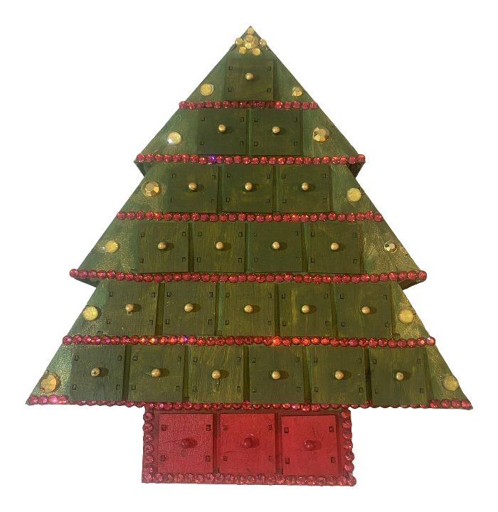 Calendrier de l'Avent de Noël en bois