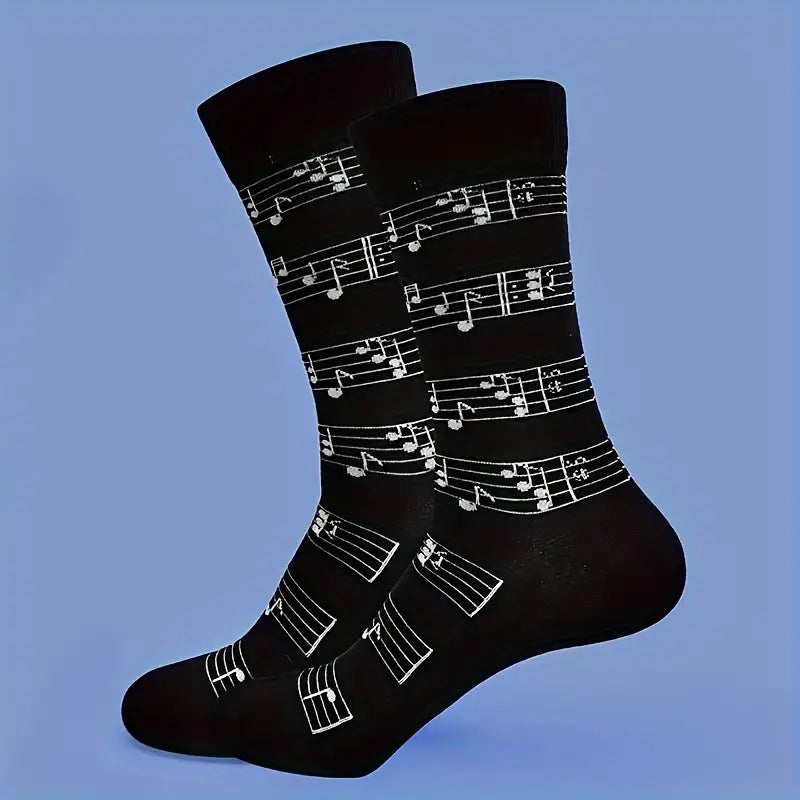 Music Note Socks (black)