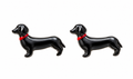 Black Dachshund stud earrings
