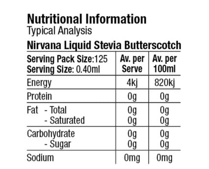 Butterscotch flavour stevia drops