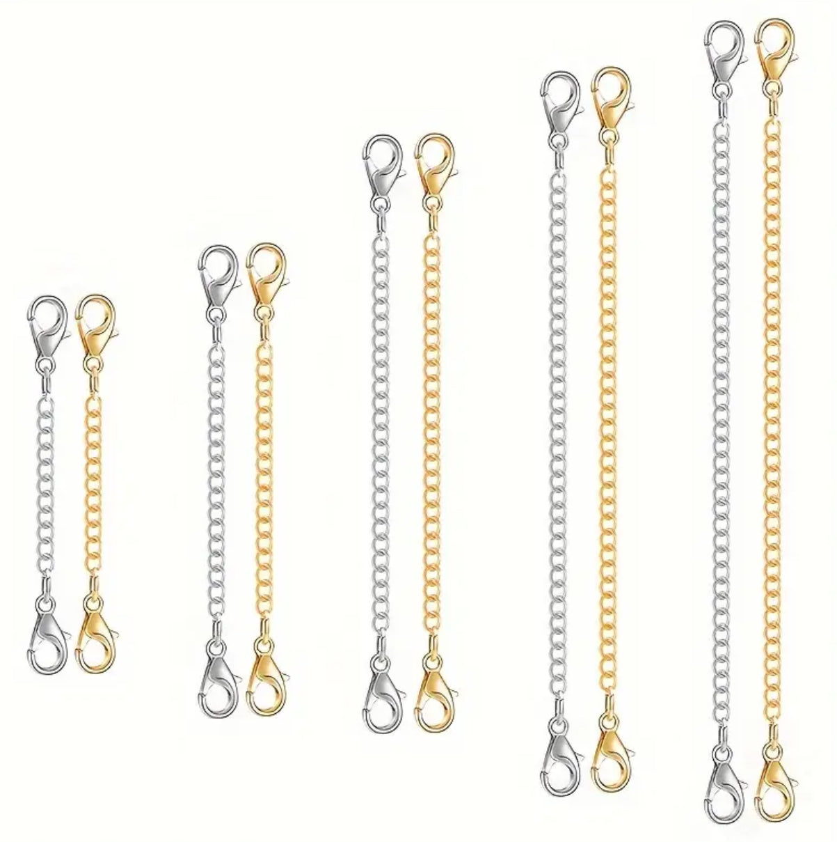 Collier, bracelet, rallonges de cheville (lot de 10)
