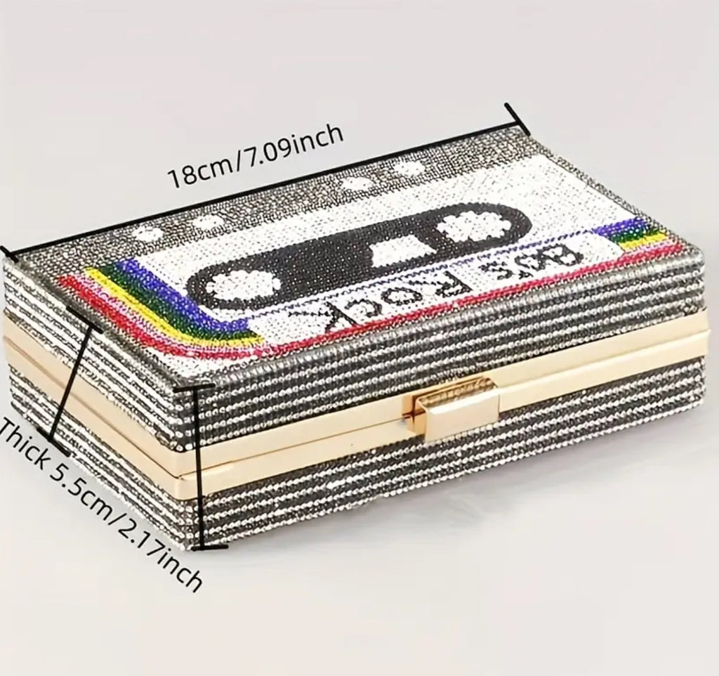 Sac à main en ruban de strass