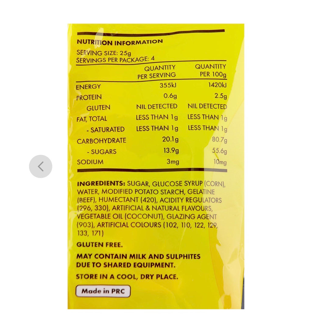 Sour Worms Lollies Gluten-Free) 100g