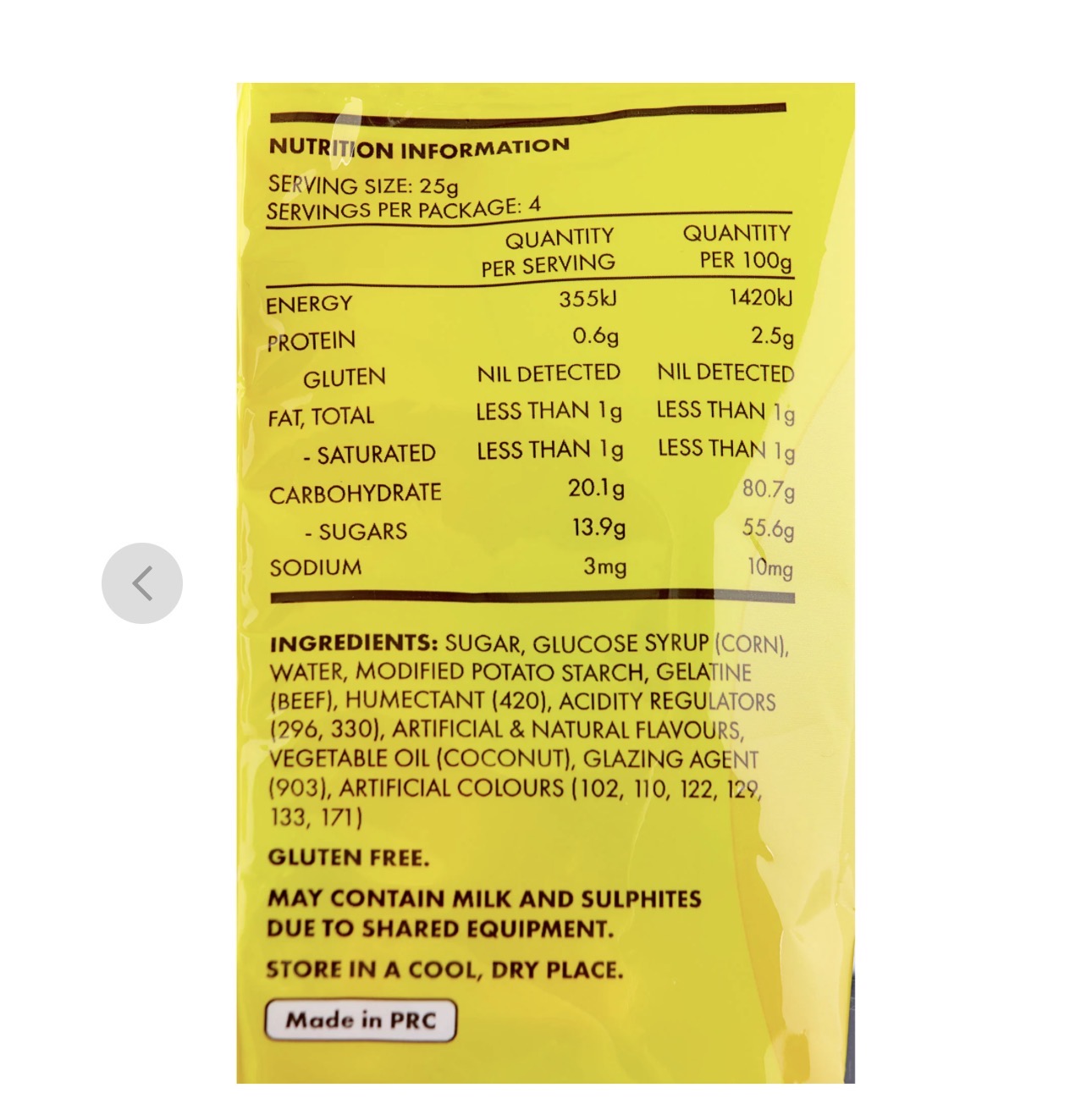 Sour Worms Lollies Gluten-Free) 100g