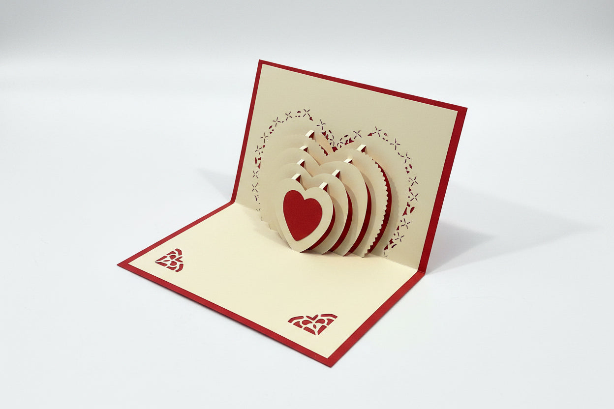 3D Pop-Up Greeting Card - Cupid Heart
