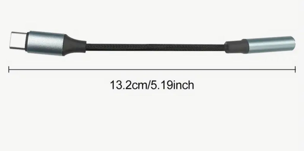 Attache de téléphone pour sac à main tressé noir (USB-C/Lightning vers Aux)